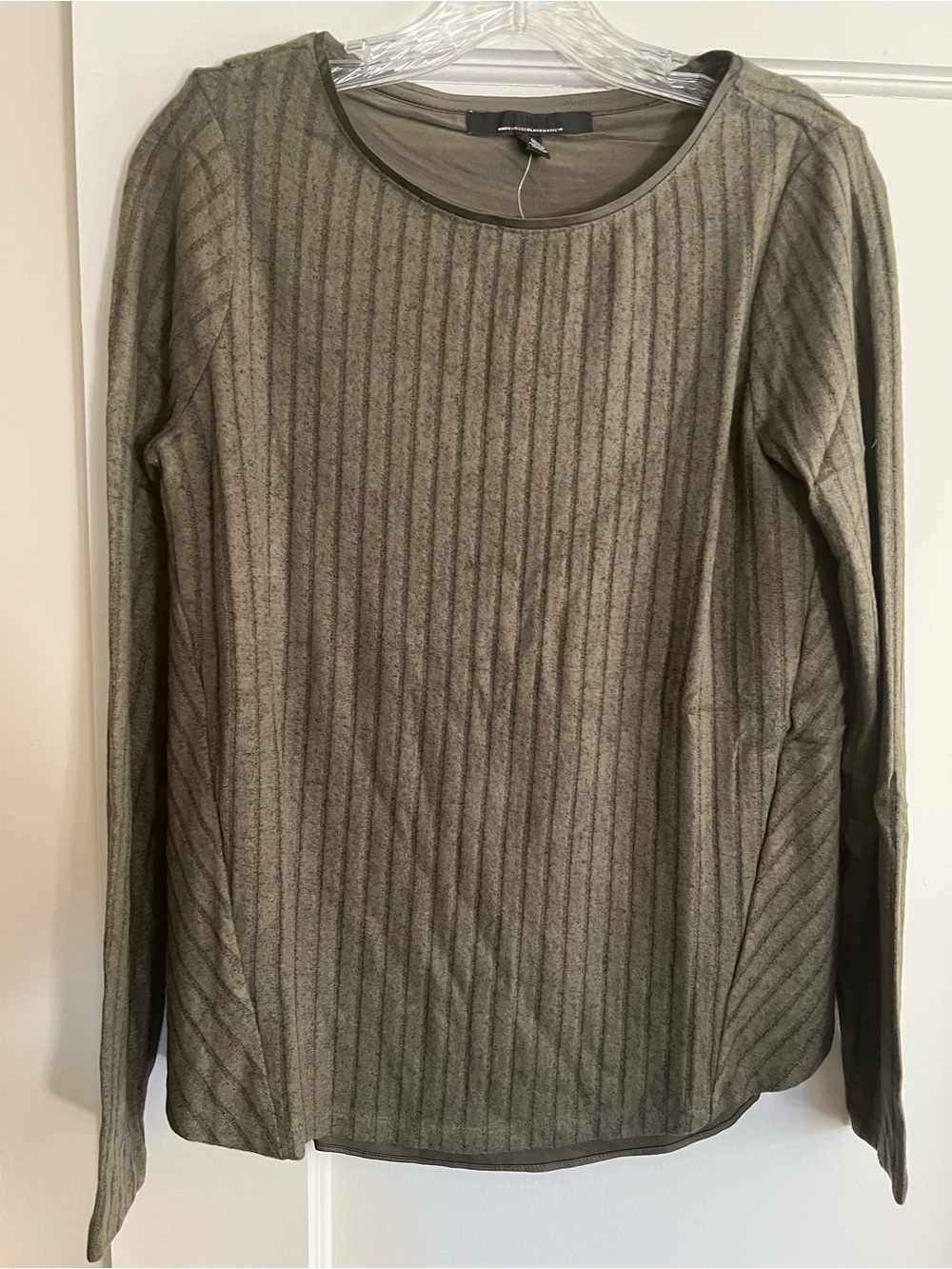 WHITE HOUSE BLACK MARKET soft cozy knit split back sweater olive -S-NWT!